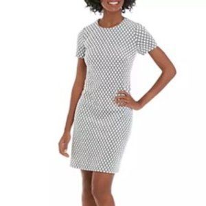Calvin Klein Diamond Geometric Black/White Short Sleeve Dress Women's 12